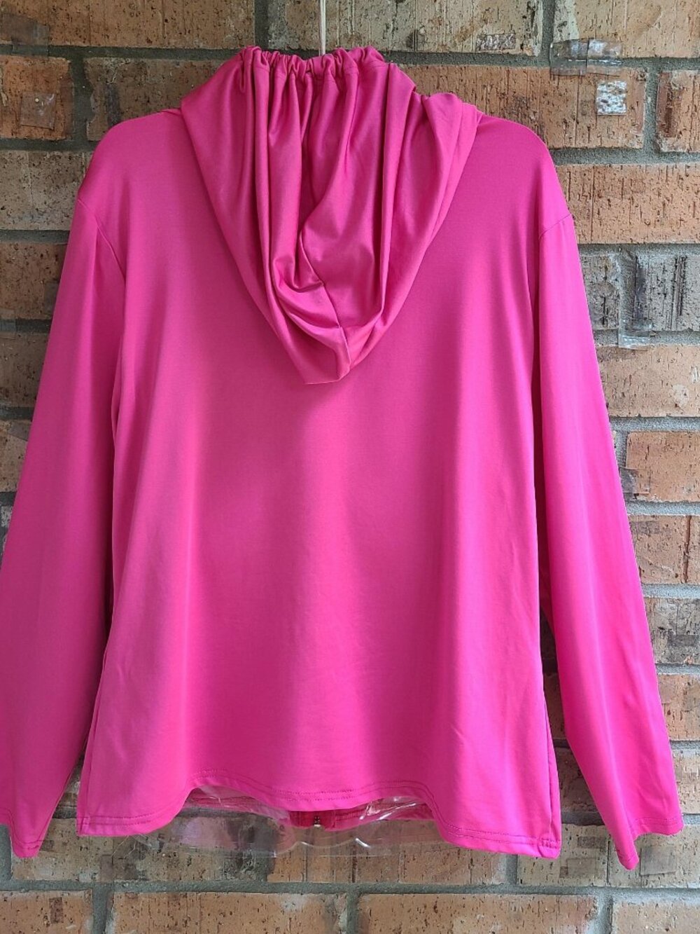 SHEIN Curve Womens Top Hoodie Full Zip Kangaroo Pockets Pink Size 2XL - Picture 7 of 9